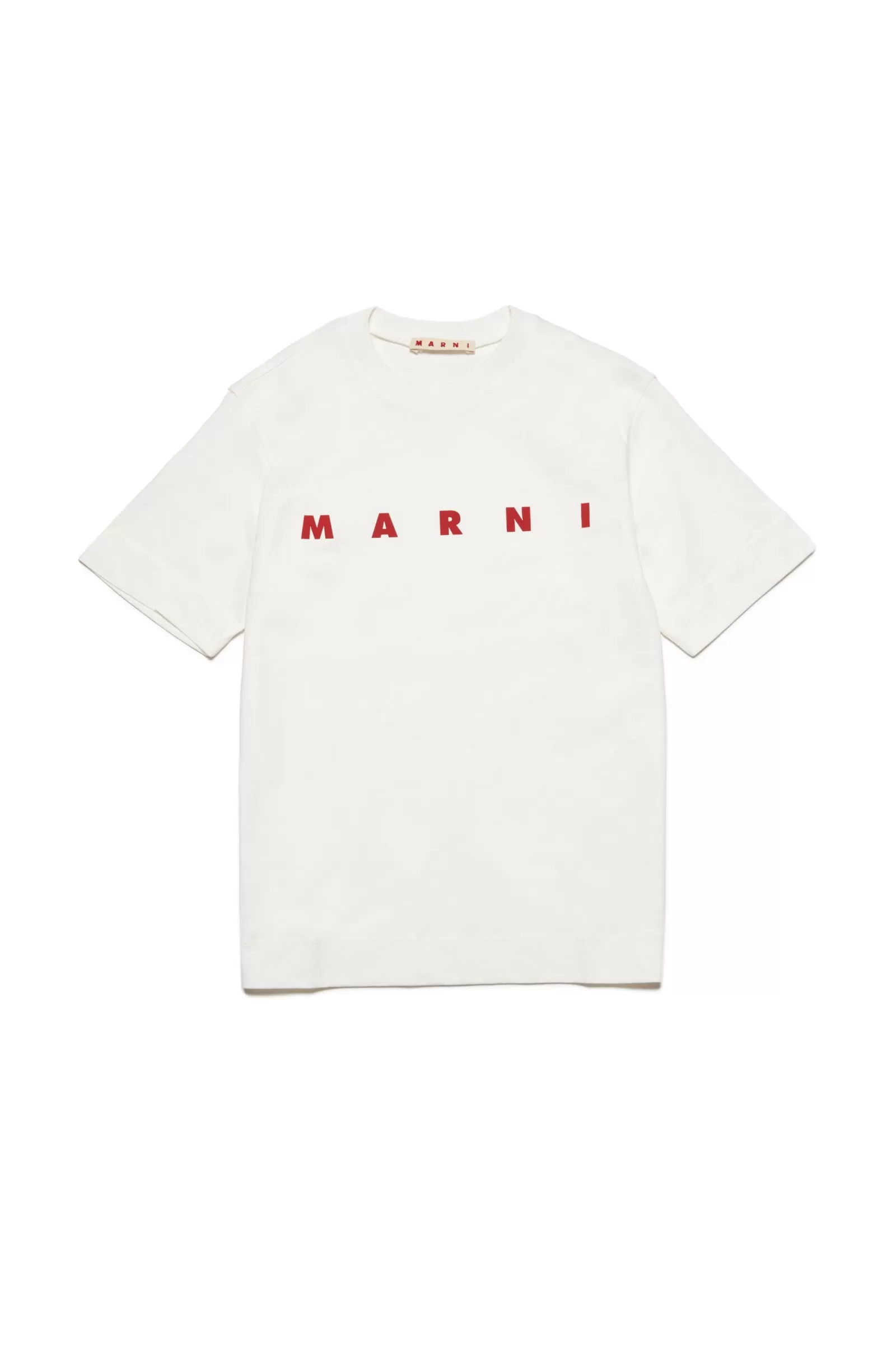 T-Shirt<MARNI T-Shirt In Jersey Con Logo Bianco Sporco