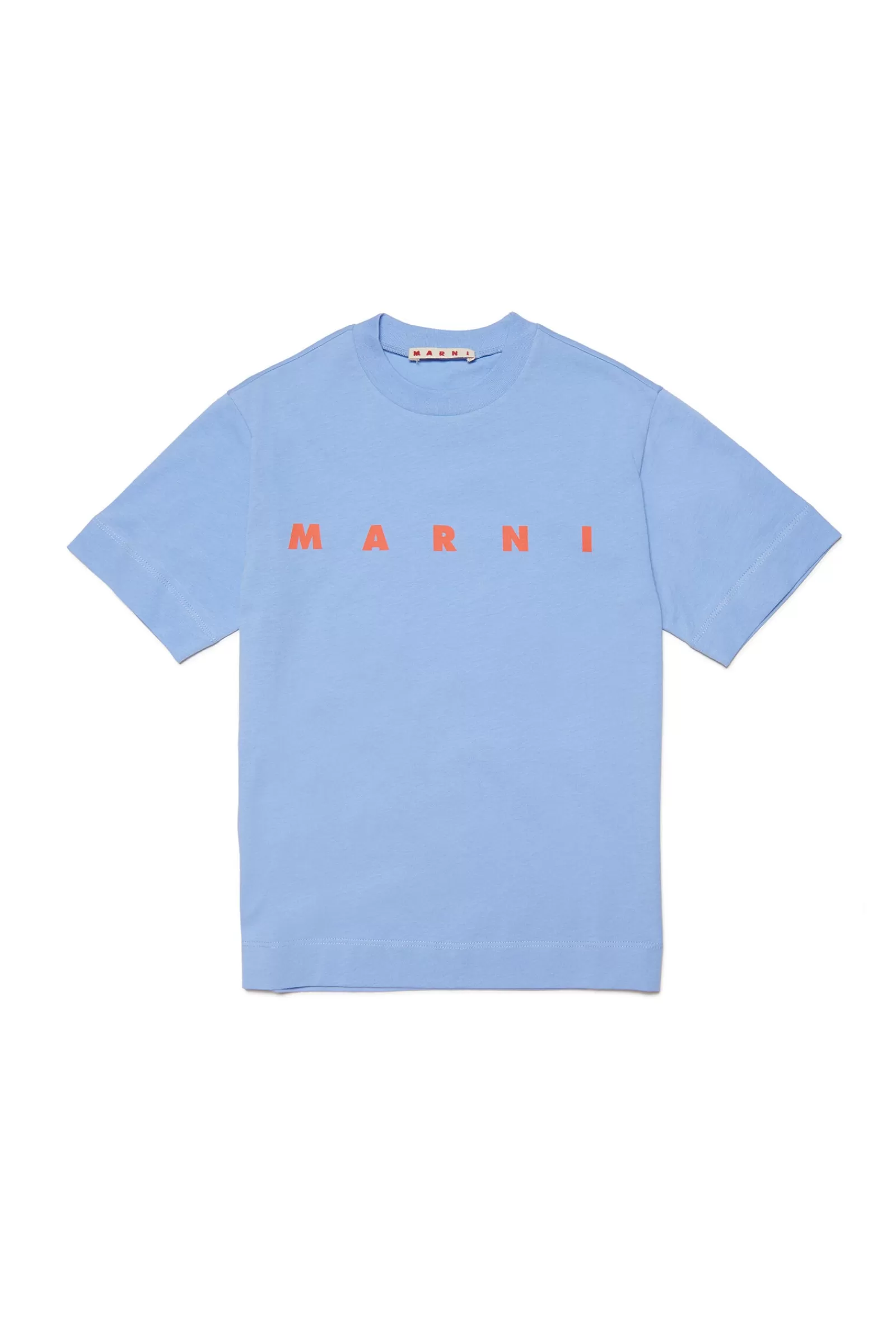 T-Shirt<MARNI T-Shirt In Jersey Con Logo Blu Placido