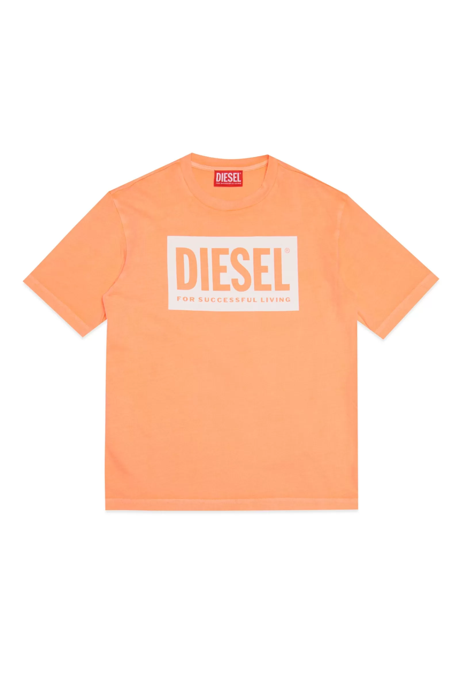 T-Shirt<DIESEL T-Shirt In Jersey Con Logo Arancione Fluo