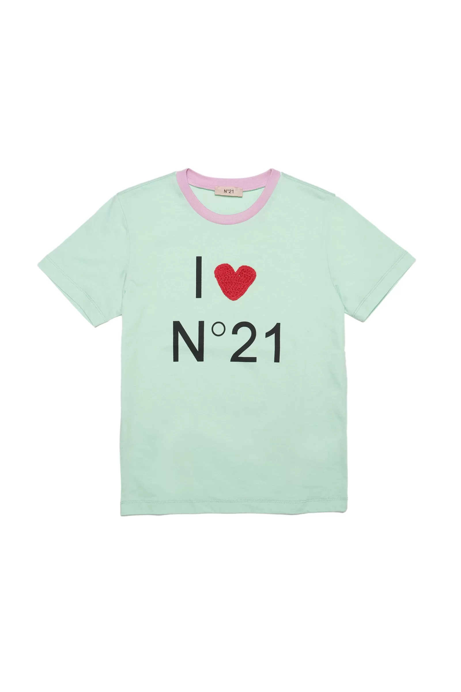 T-Shirt<N°21 T-Shirt In Jersey Con Logo I Love Verde Menta