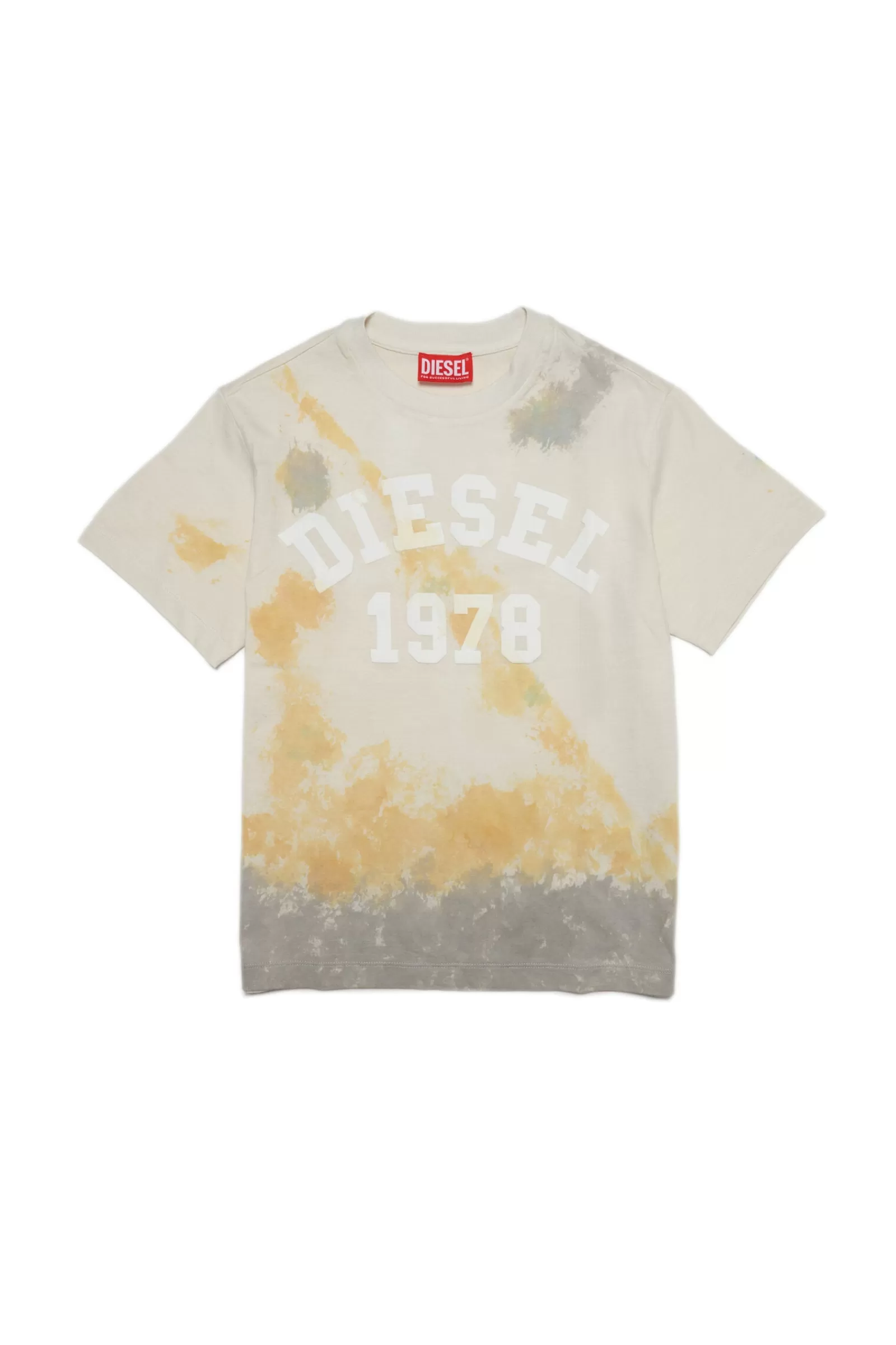 T-Shirt<DIESEL T-Shirt In Jersey Con Trattamento Tie Dye Grigia Grigio Vapore