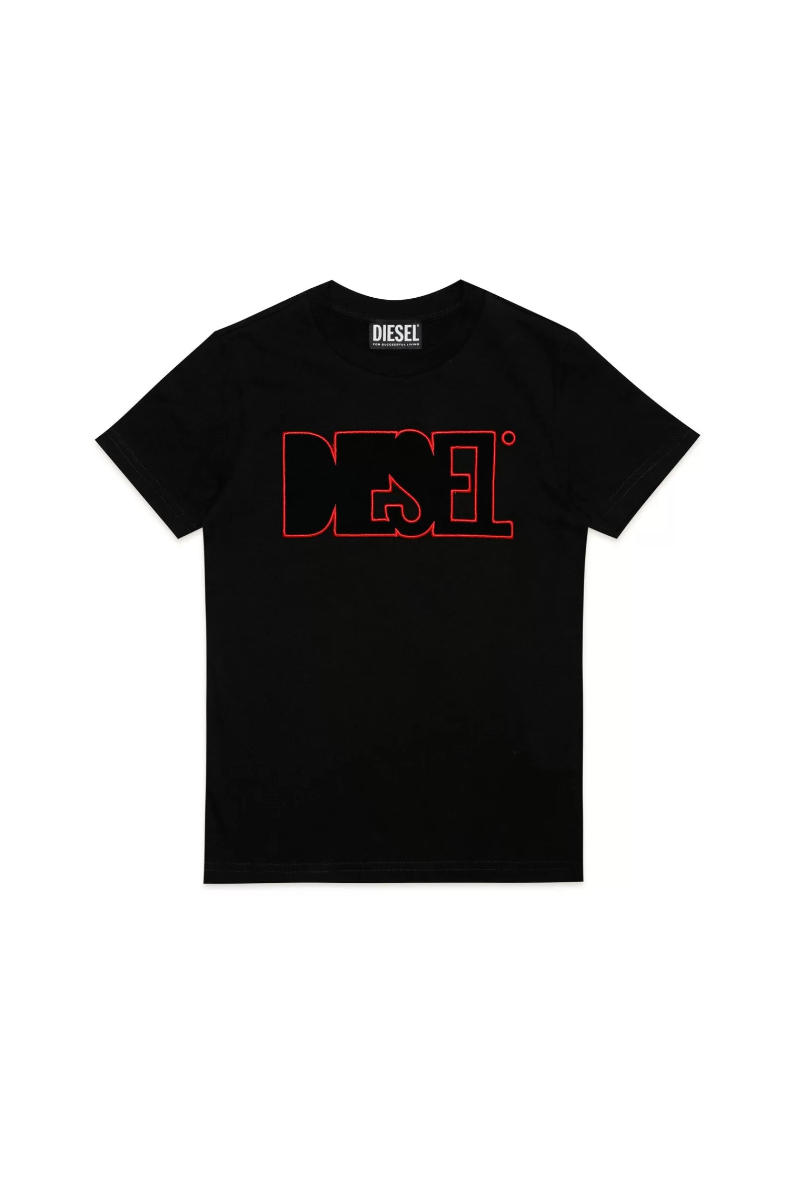 T-Shirt<DIESEL T-Shirt Nera Con Applicazione Logo Nero