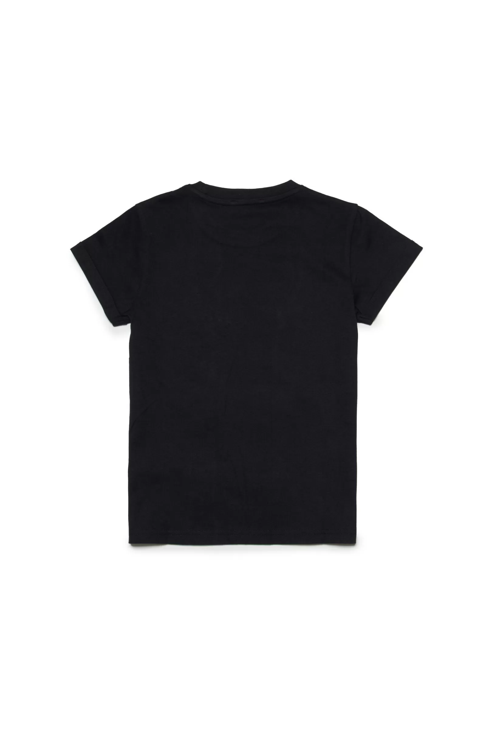 T-Shirt<DIESEL T-Shirt Nera Con Logo In Paillettes Nero