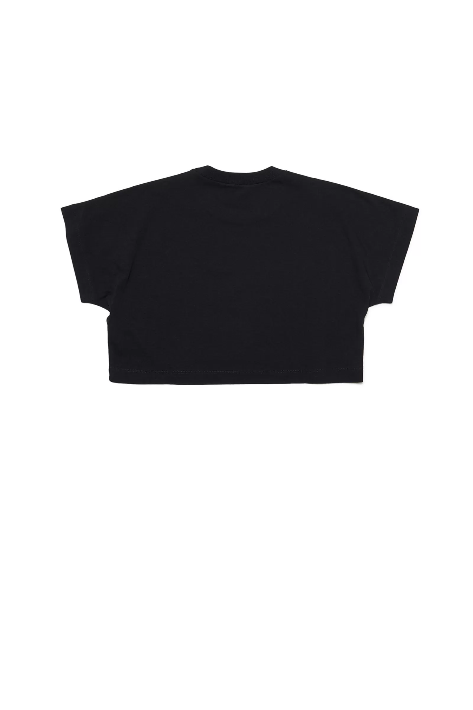 T-Shirt<N°21 T-Shirt Nera Cropped In Jersey Con Logo Nero