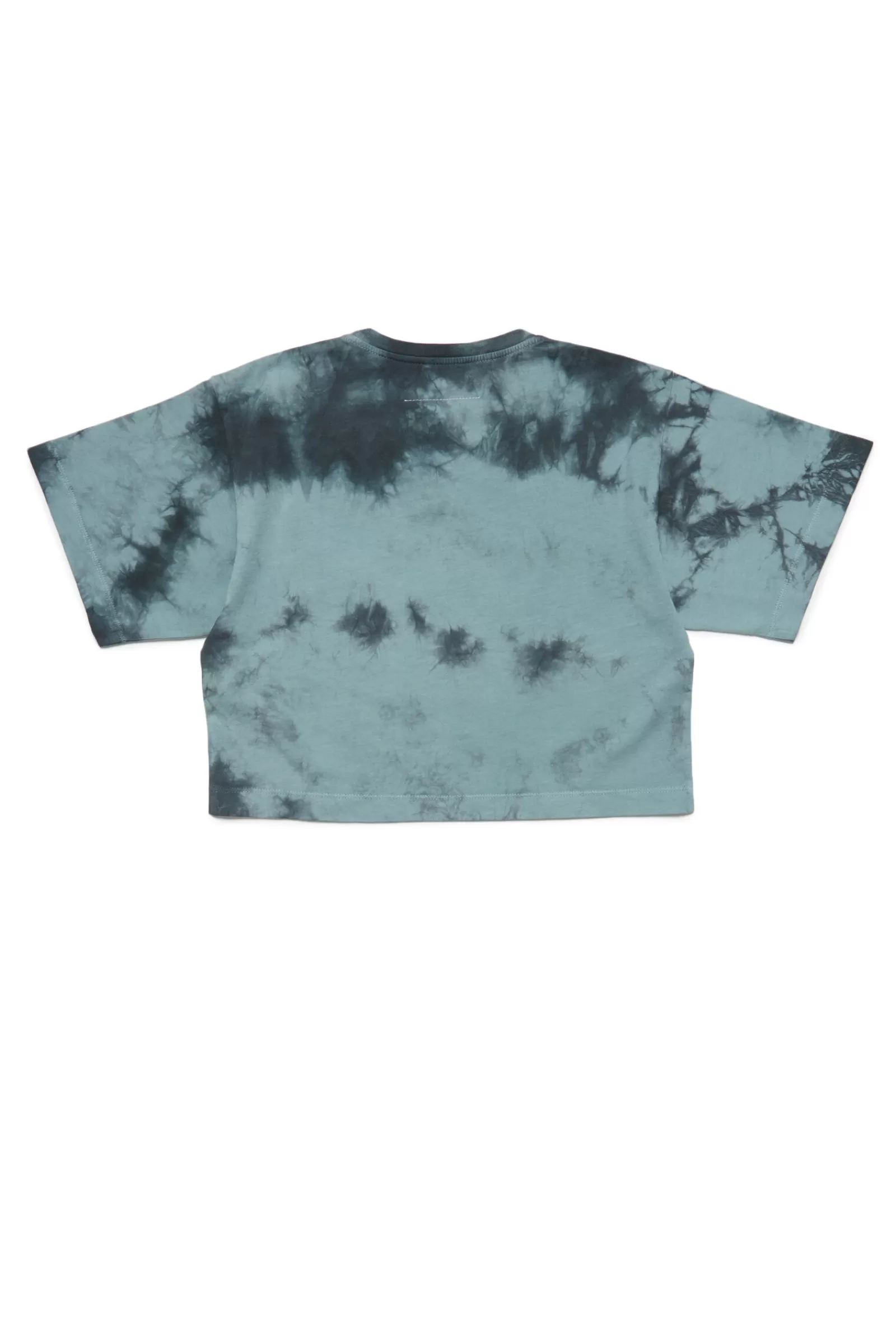 T-Shirt<MM6 MAISON MARGIELA T-Shirt Nera Effetto Tie-Dye In Jersey Nero