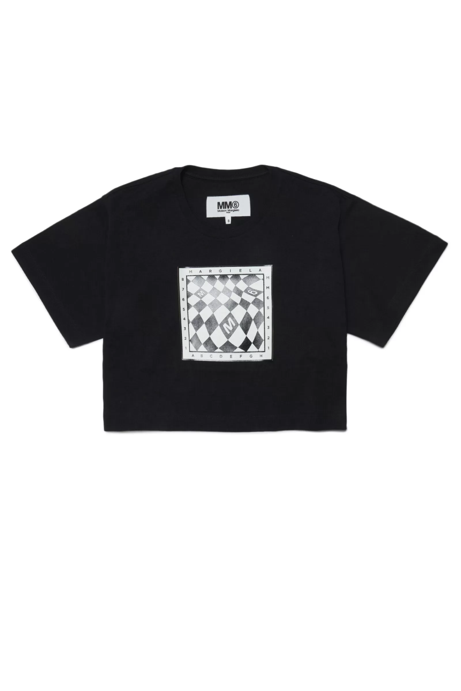 T-Shirt<MM6 MAISON MARGIELA T-Shirt Nera In Jersey Con Applicazione In Similpelle Nero