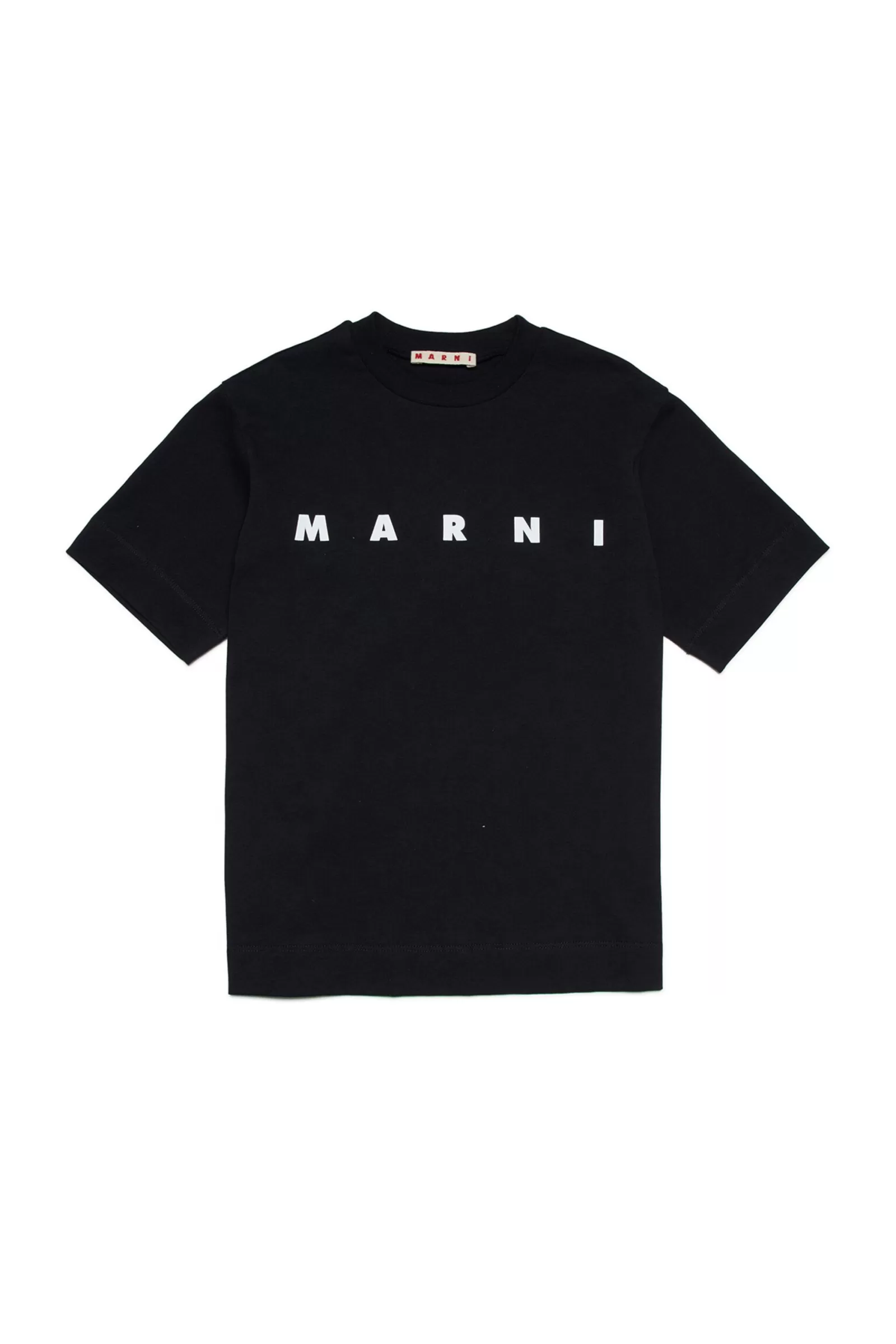 T-Shirt<MARNI T-Shirt Nera In Jersey Con Logo Nero