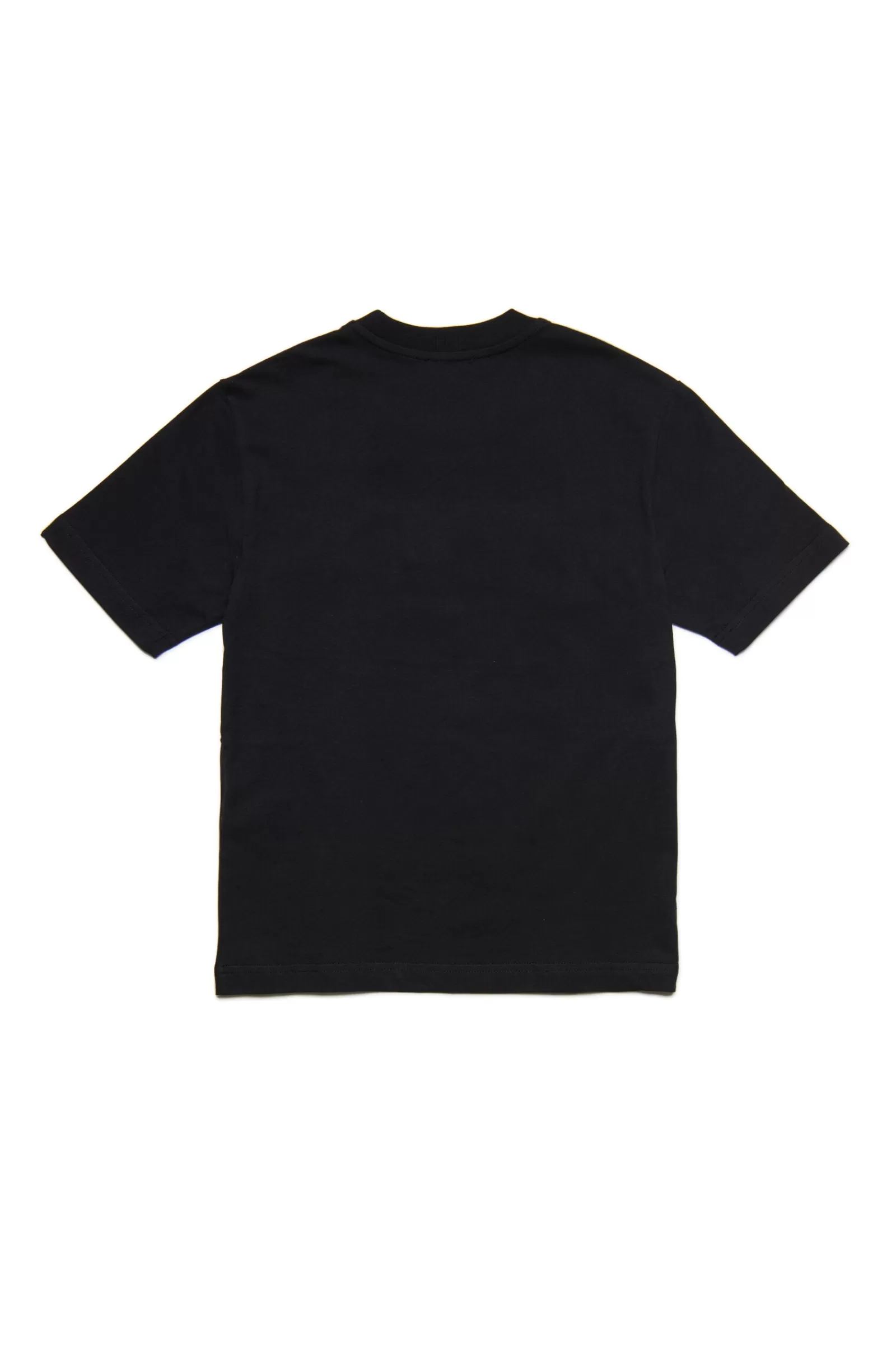 T-Shirt<DIESEL T-Shirt Nera In Jersey Con Logo Effetto Acquerello Nero