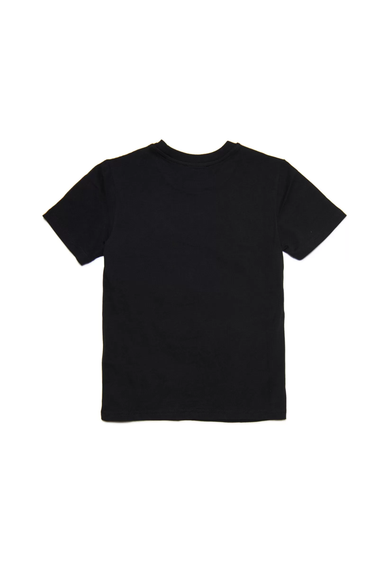 T-Shirt<DIESEL T-Shirt Nera In Jersey Con Stemma E Logo Nero