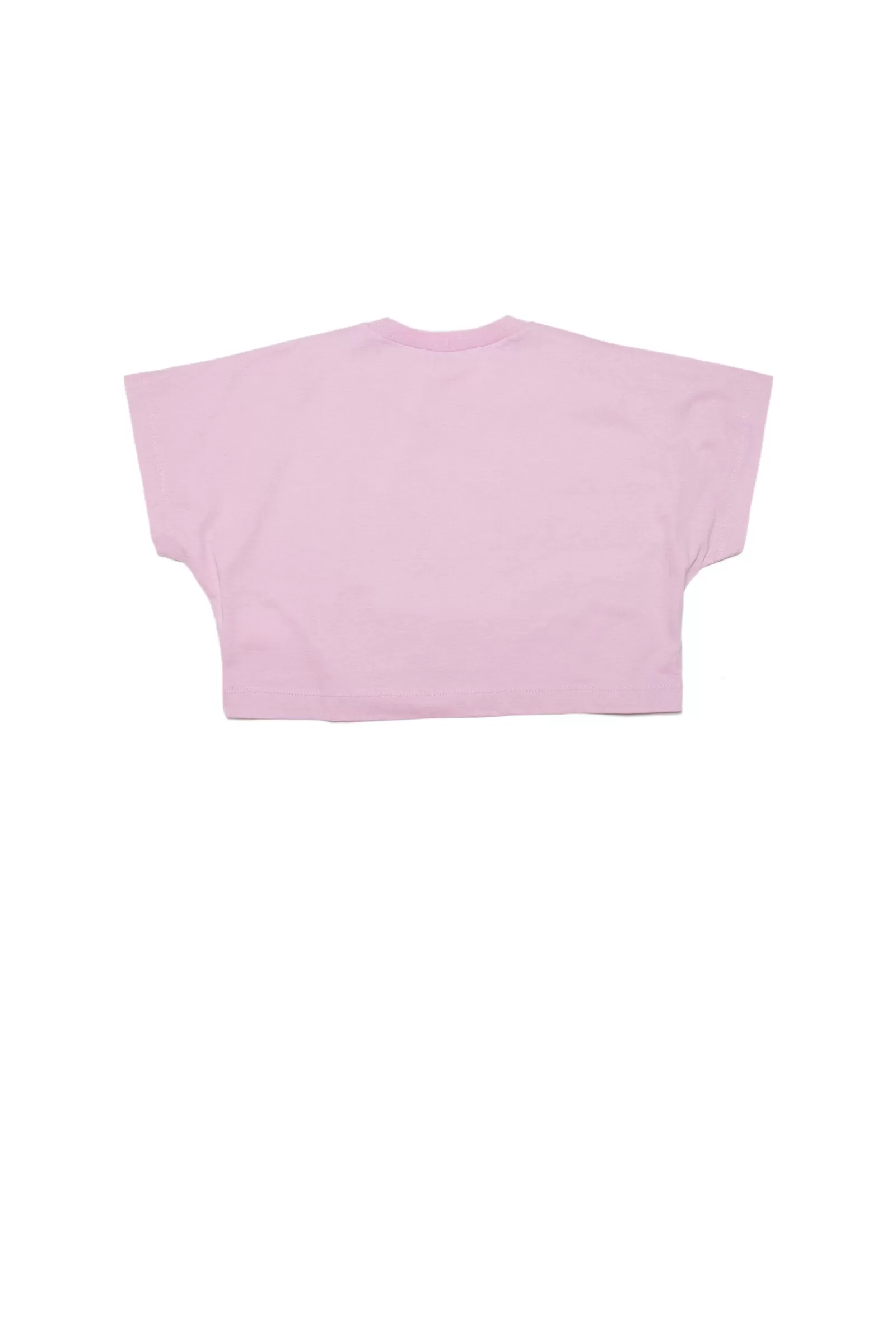 T-Shirt<N°21 T-Shirt Rosa Cropped In Jersey Con Logo Lilla Antico