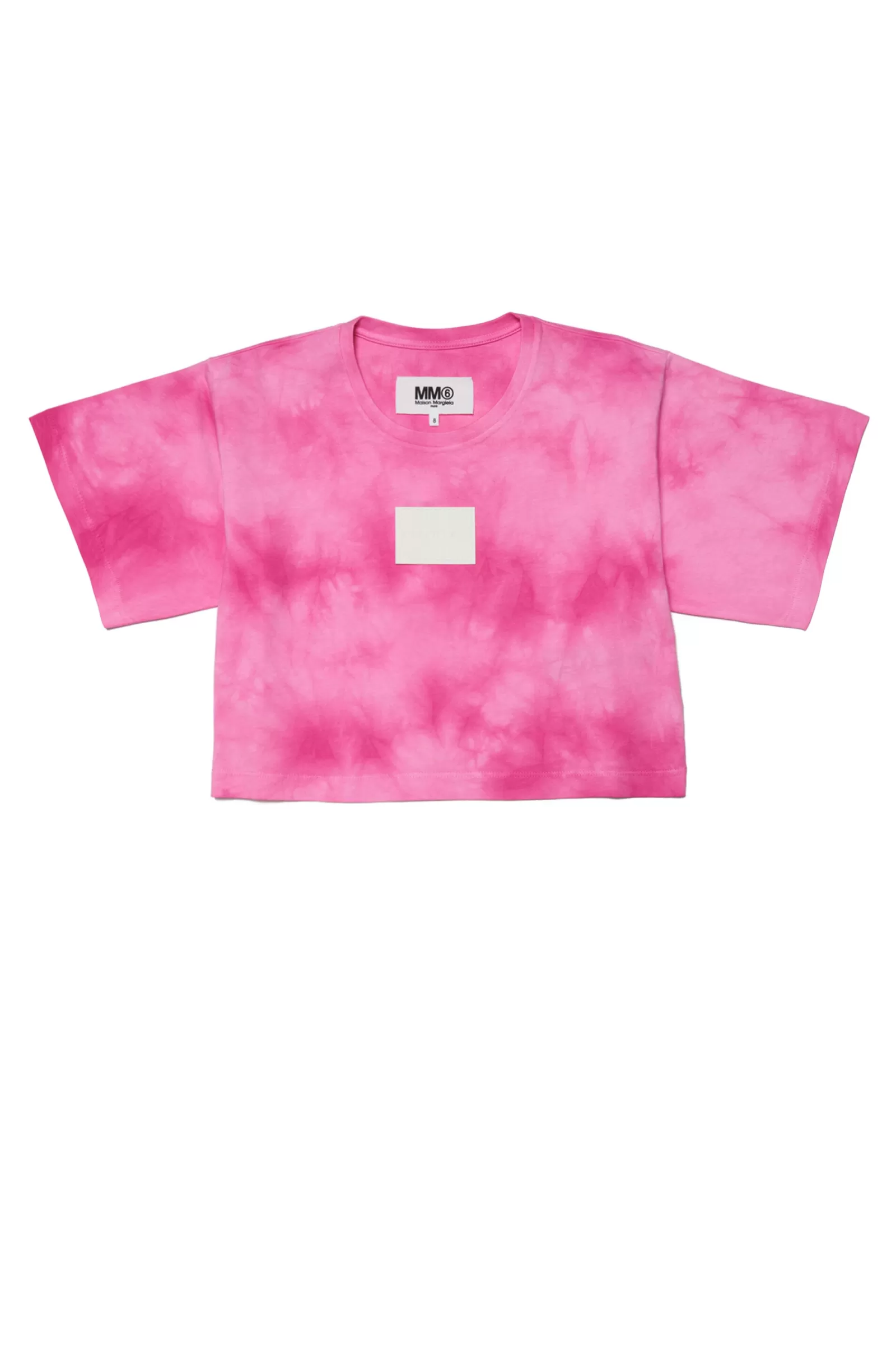 T-Shirt<MM6 MAISON MARGIELA T-Shirt Rosa Effetto Tie-Dye In Jersey Rosa Acceso