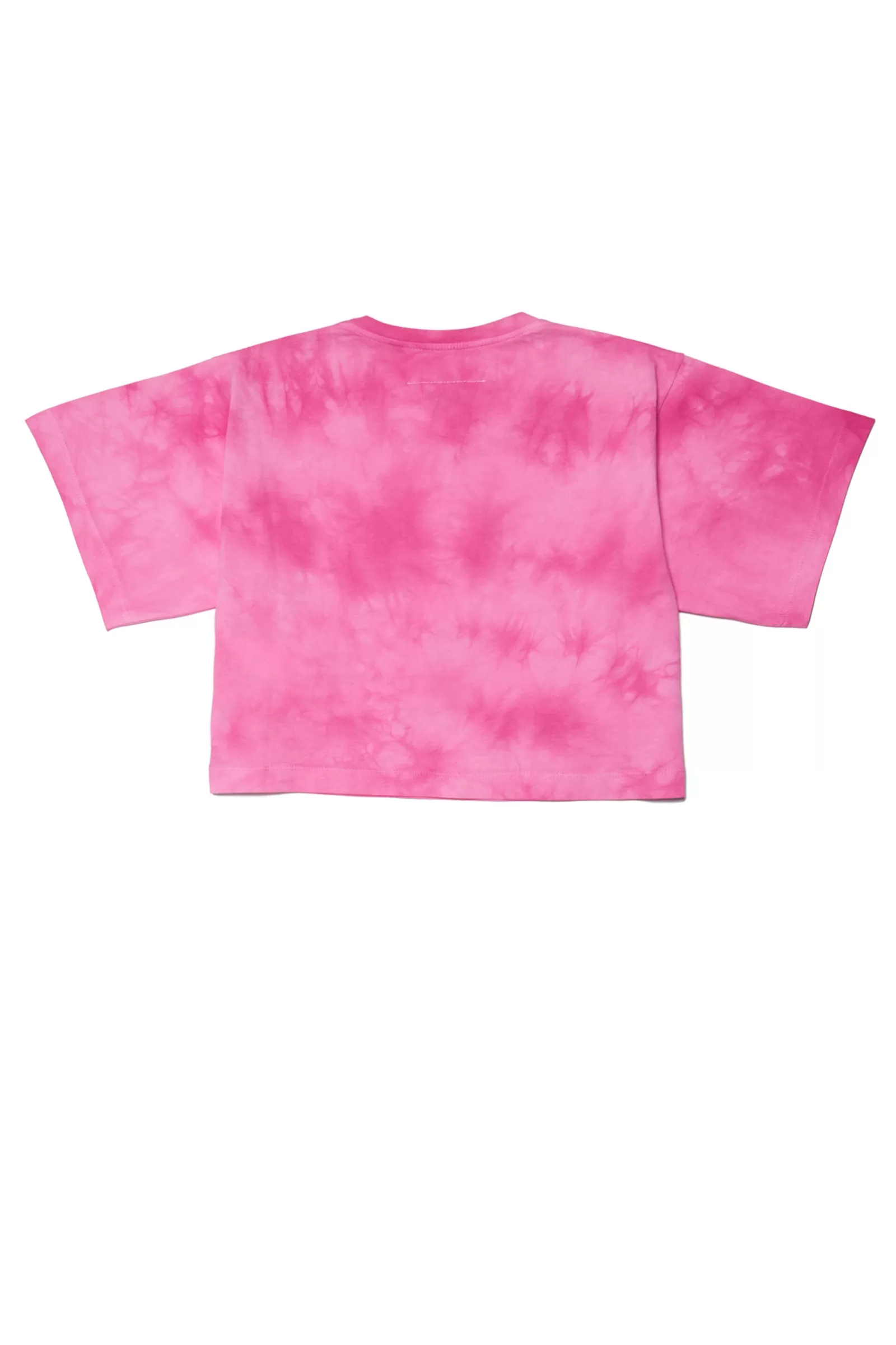 T-Shirt<MM6 MAISON MARGIELA T-Shirt Rosa Effetto Tie-Dye In Jersey Rosa Acceso