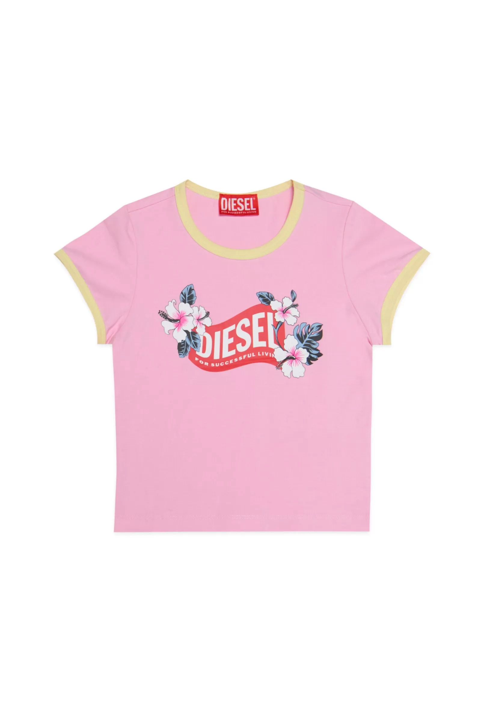 T-Shirt<DIESEL T-Shirt Rosa In Jersey Con Logo In Versione  Rosa Pastello