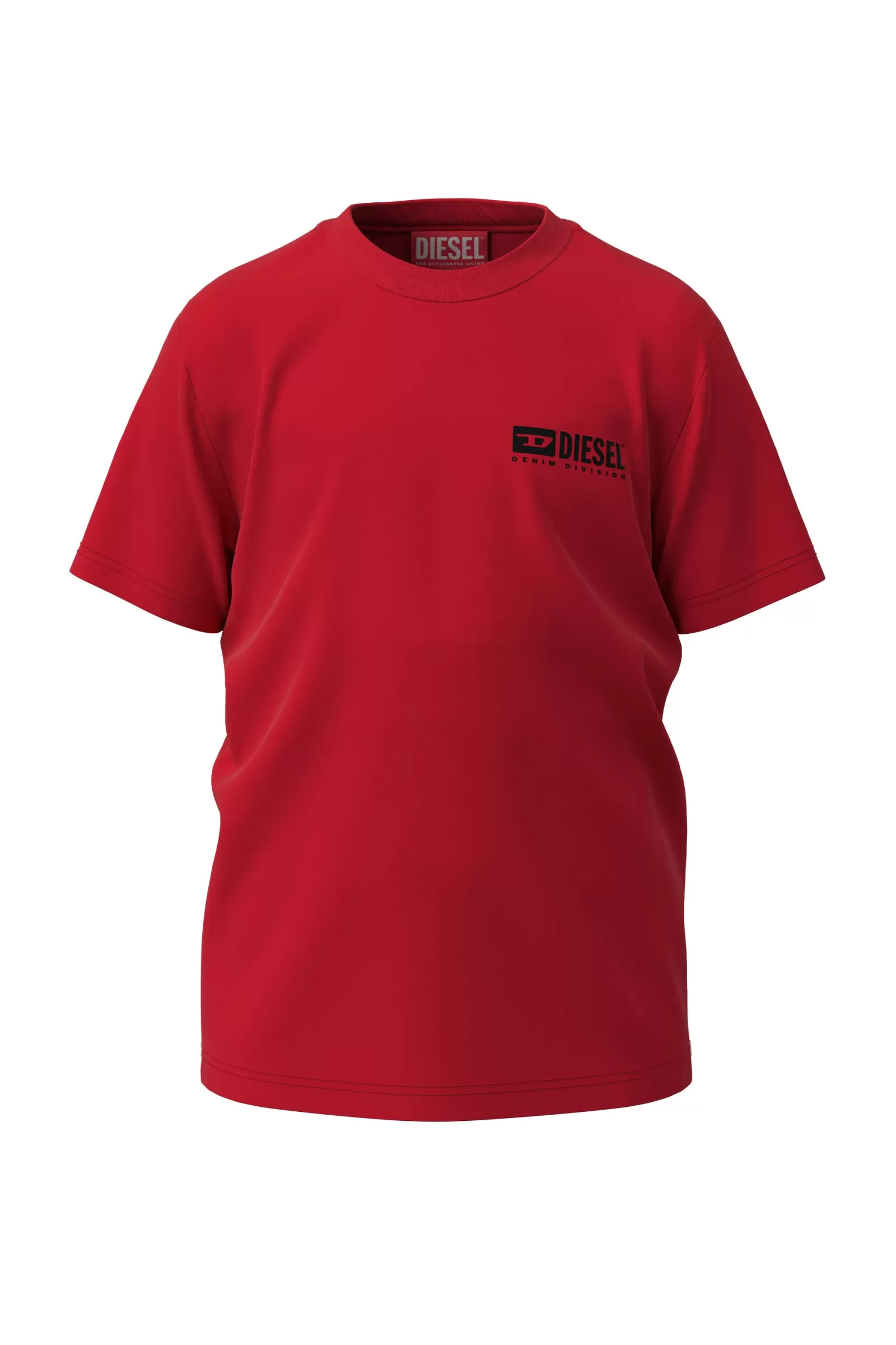 T-Shirt<DIESEL T-Shirt Rossa In Jersey Con Logo Rosso Garofano