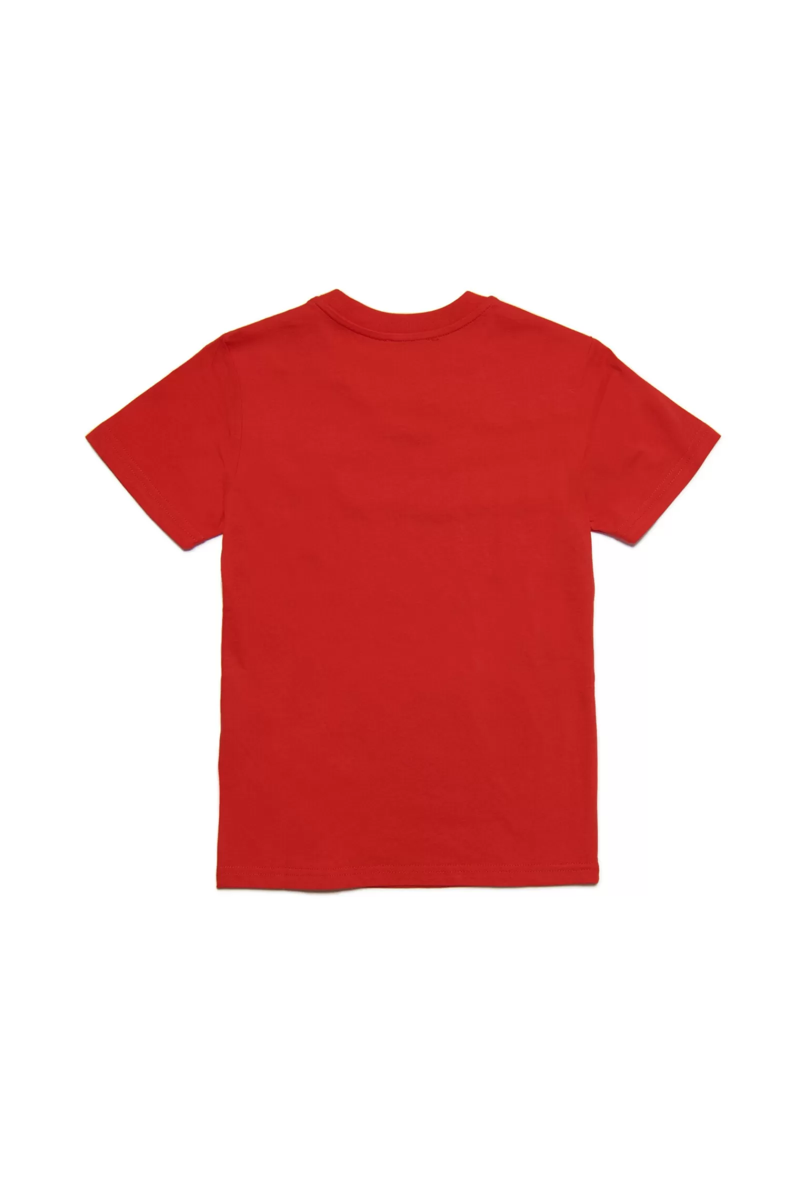 T-Shirt<DIESEL T-Shirt Rossa In Jersey Con Logo Ind. Rosso Garofano