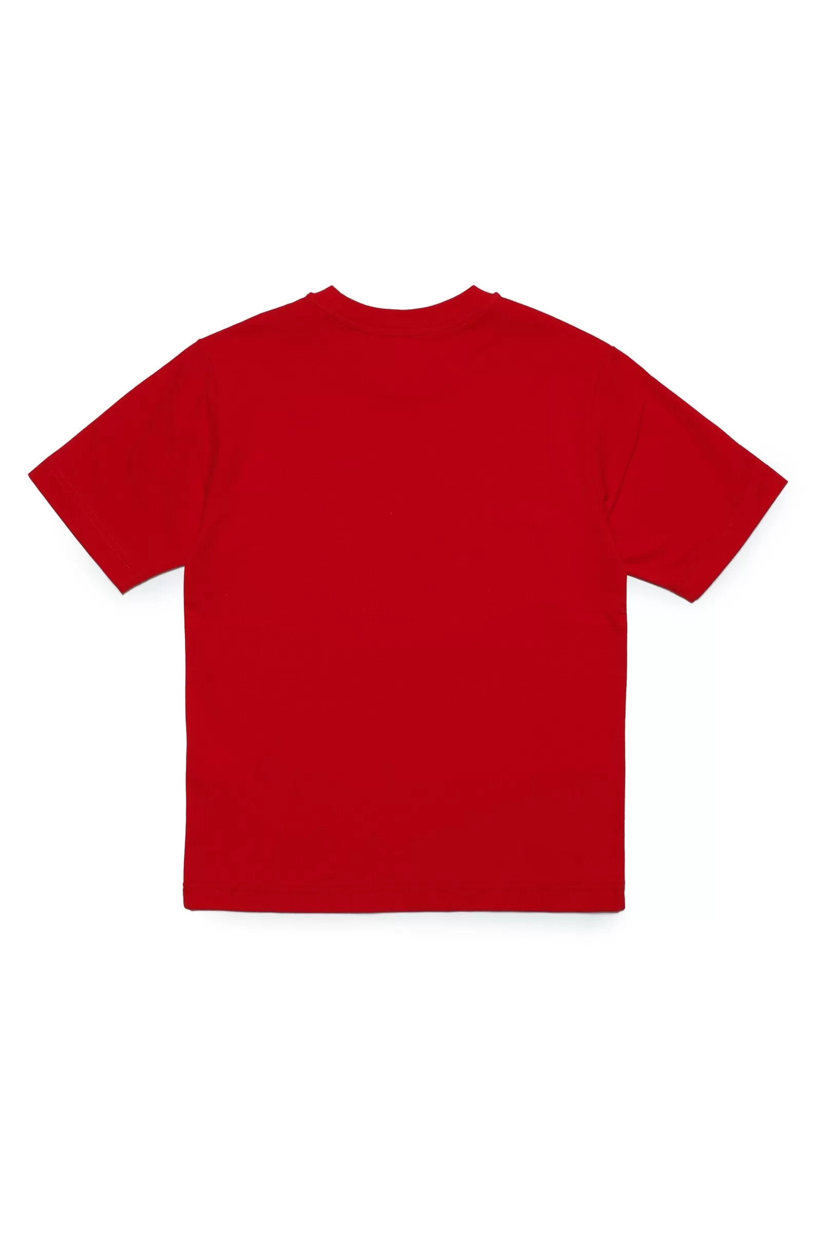 T-Shirt<DIESEL T-Shirt Rossa In Jersey Con Logo Effetto Acquerello Rosso Garofano