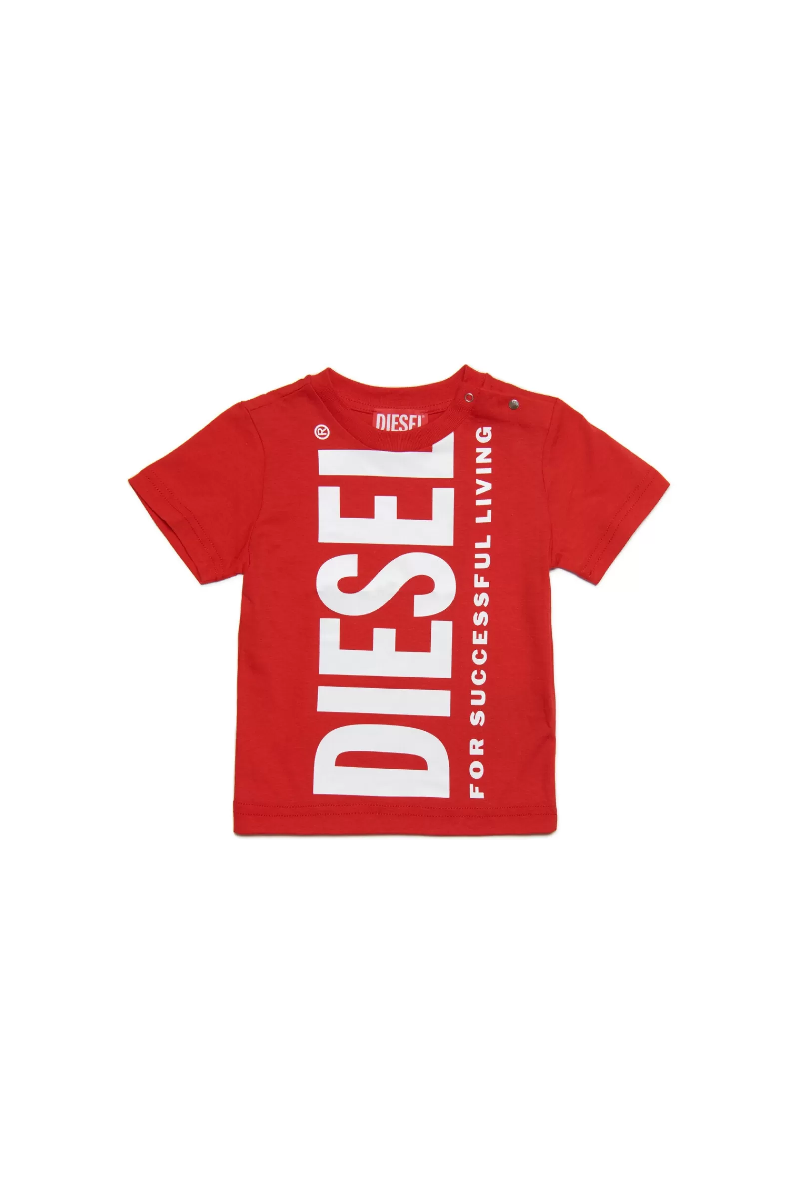 T-Shirt<DIESEL T-Shirt Rossa In Jersey Con Logo Extra-Large Rosso Garofano