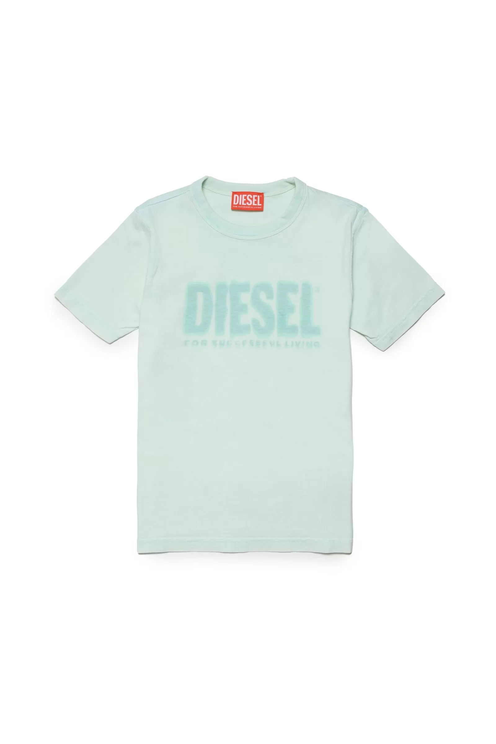 T-Shirt<DIESEL T-Shirt Verde In Cotone Con Logo Effetto Sbiadito Verde Katydid