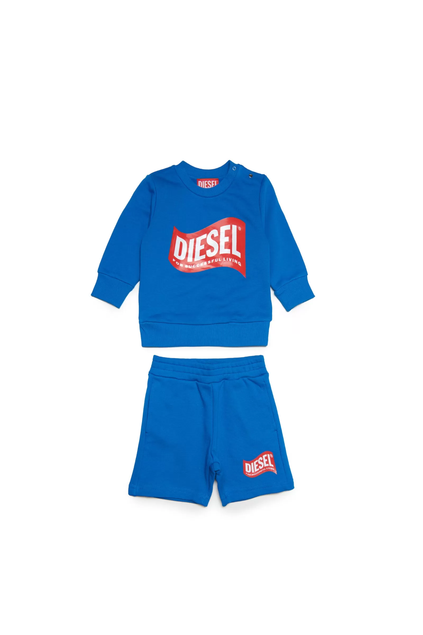 Tute E Baby Set<DIESEL Tuta Blu In Felpa Con Logo In Versione  Blu Principessa