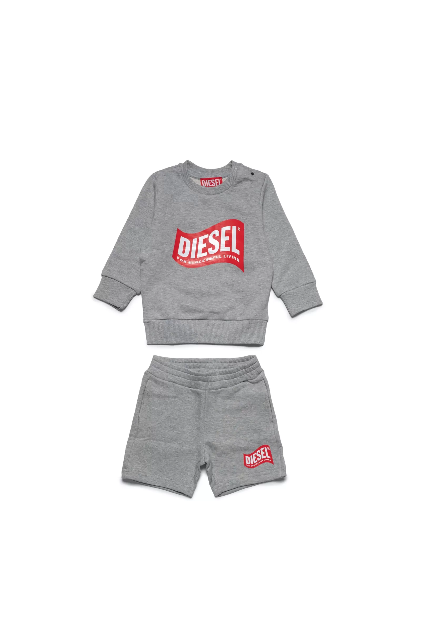 Tute E Baby Set<DIESEL Tuta Grigia In Felpa Con Logo In Versione  Nuovo Grigio Melange