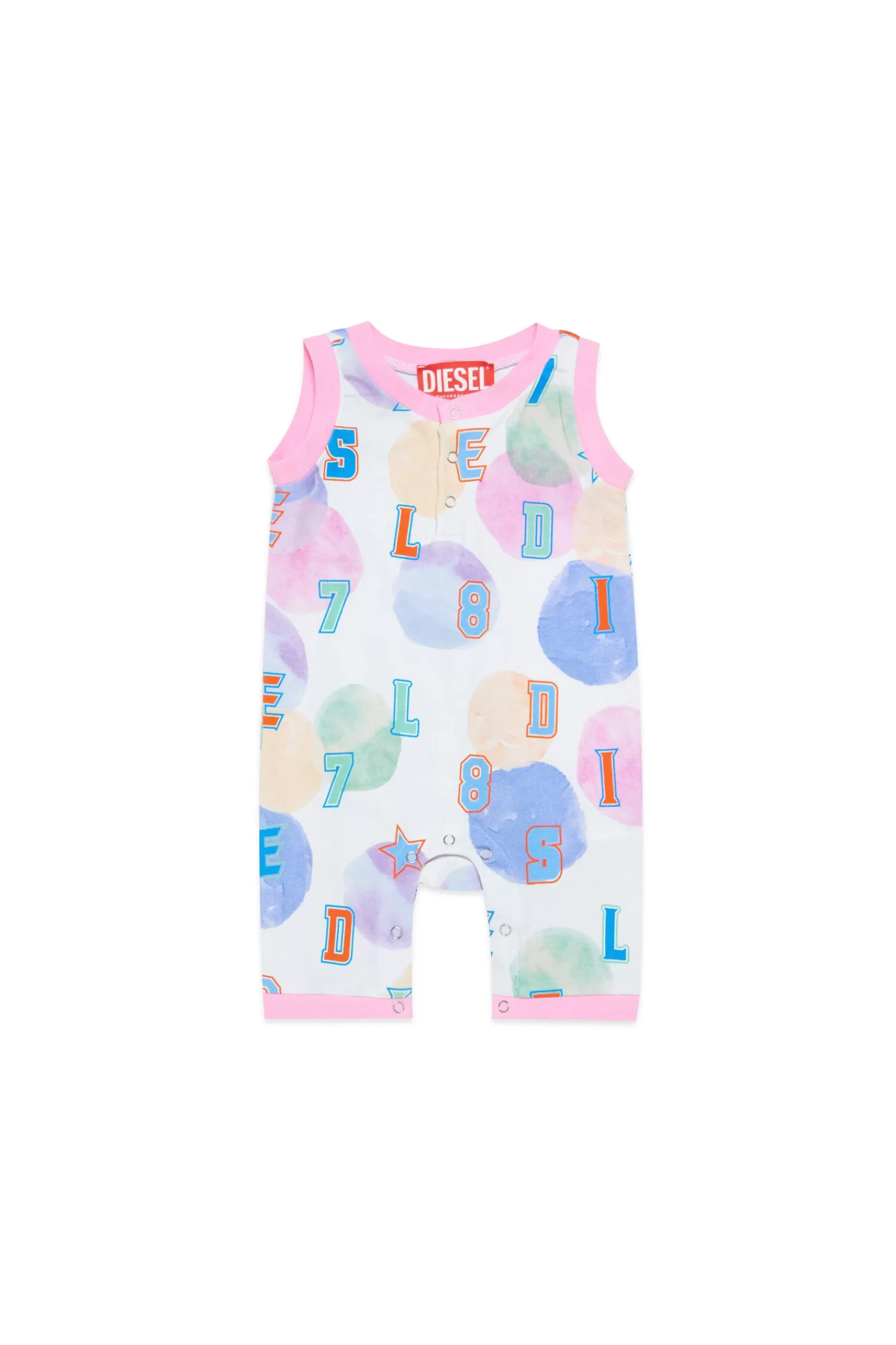 Tute E Baby Set<DIESEL Tuta Intera In Jersey Con Allover Bubble Rosa Pastello