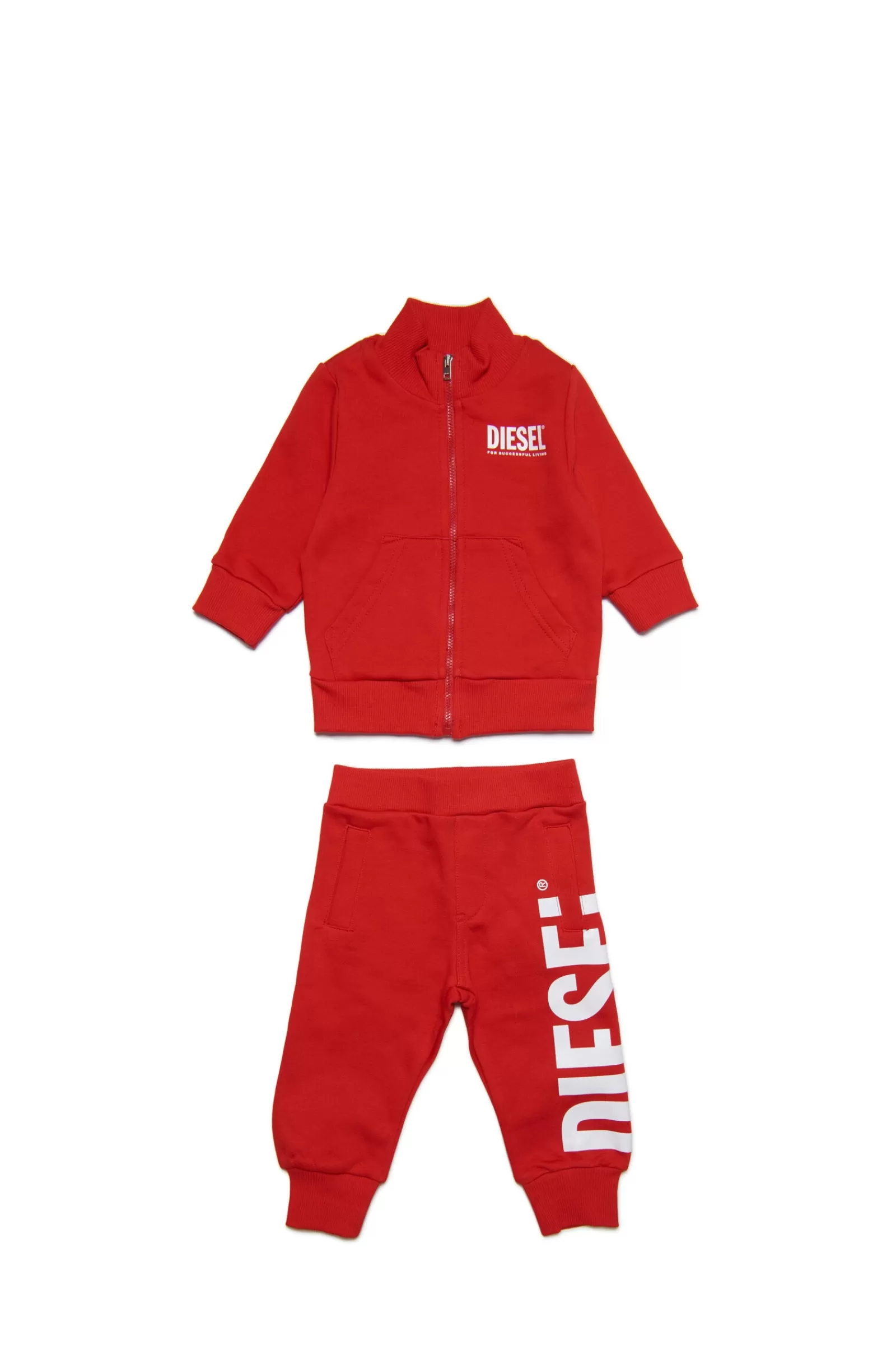 Tute E Baby Set<DIESEL Tuta Rossa In Felpa Con Logo Extra-Large Rosso Garofano